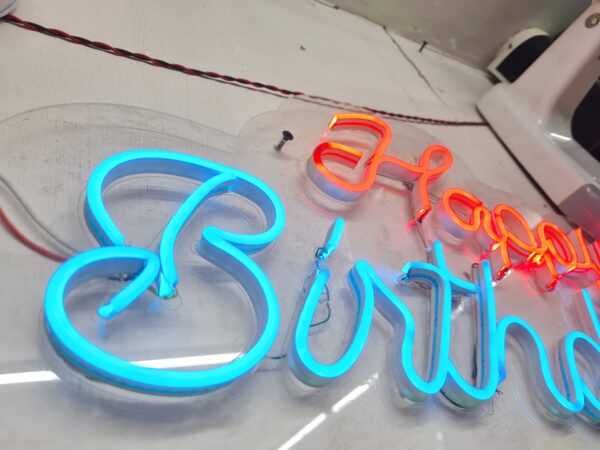 Custom Neon LED "Happy Birthday" Sign - Image 3