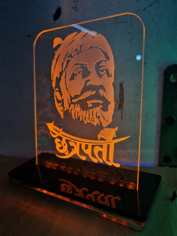 Chatarpati Shivaji Maharaj Engraved Led Lamp