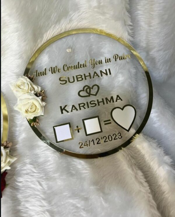 Wedding Thumbprint Circle Frame with the following details