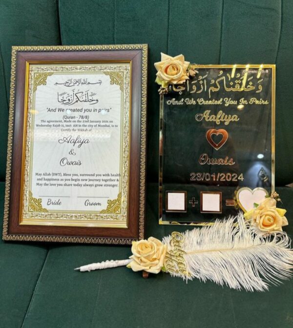 Wedding Thumbprint Contract Frame with Pen